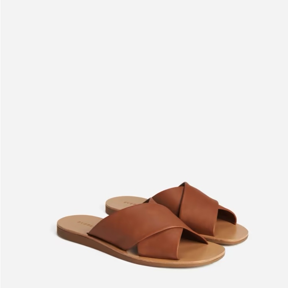Everlane The Day Sandal Buttery Soft Leather Brown Women 10.5 NWOB
